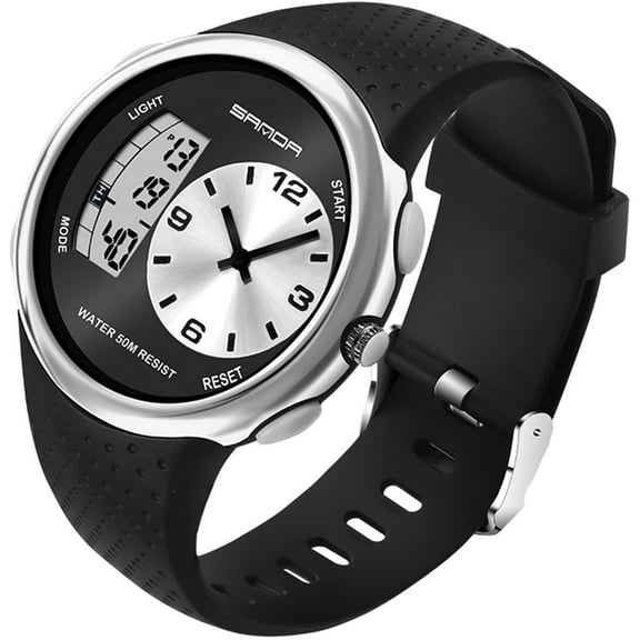 Findtime Cool Watches for Men Unique Unusual Different Designer Watch Dual Time Zone Analog Digital Young Mens Wristwatch Waterproof