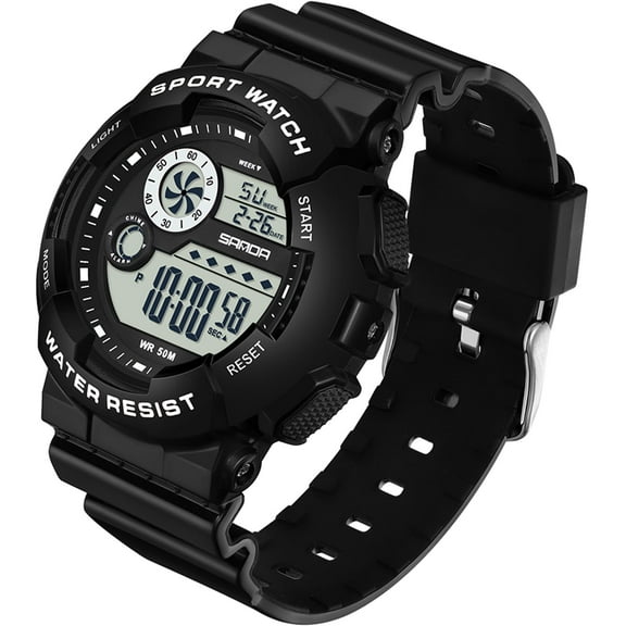 Findtime Digital Watch Womens Sport Waterproof White Wrist Watches for Women with Alarm Stopwatch Hourly Chime LED Display 12H/24H Calendar