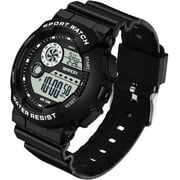 Findtime Digital Watch Womens Sport Waterproof White Wrist Watches for Women with Alarm Stopwatch Hourly Chime LED Display 12H/24H Calendar