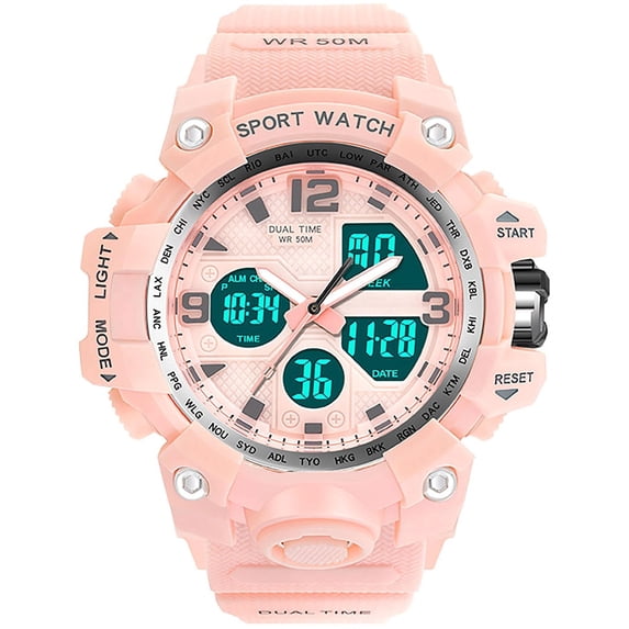 Findtime Digital Watch Womens Waterproof Sports Running Watches for Women with 24 Hour Dual Time Stopwatch