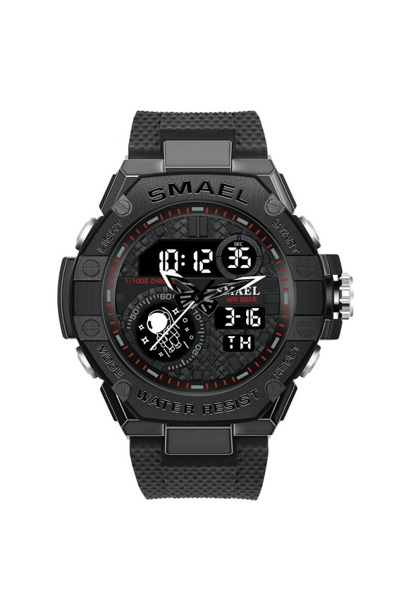Man Watch for Men Sports Quartz Wristwatch Outdoor Waterproof Military Digital Watches Dual Time and Stopwatch Alarm Clock