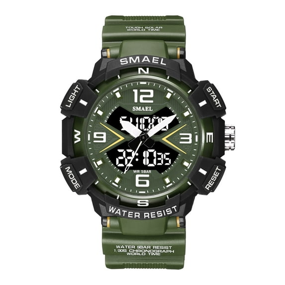 Findtime Men's Analog Sports Watch Military Watch Outdoor LED Stopwatch Digital Electronic Large Dual Display Waterproof Tactical Army Wrist Watches for Men