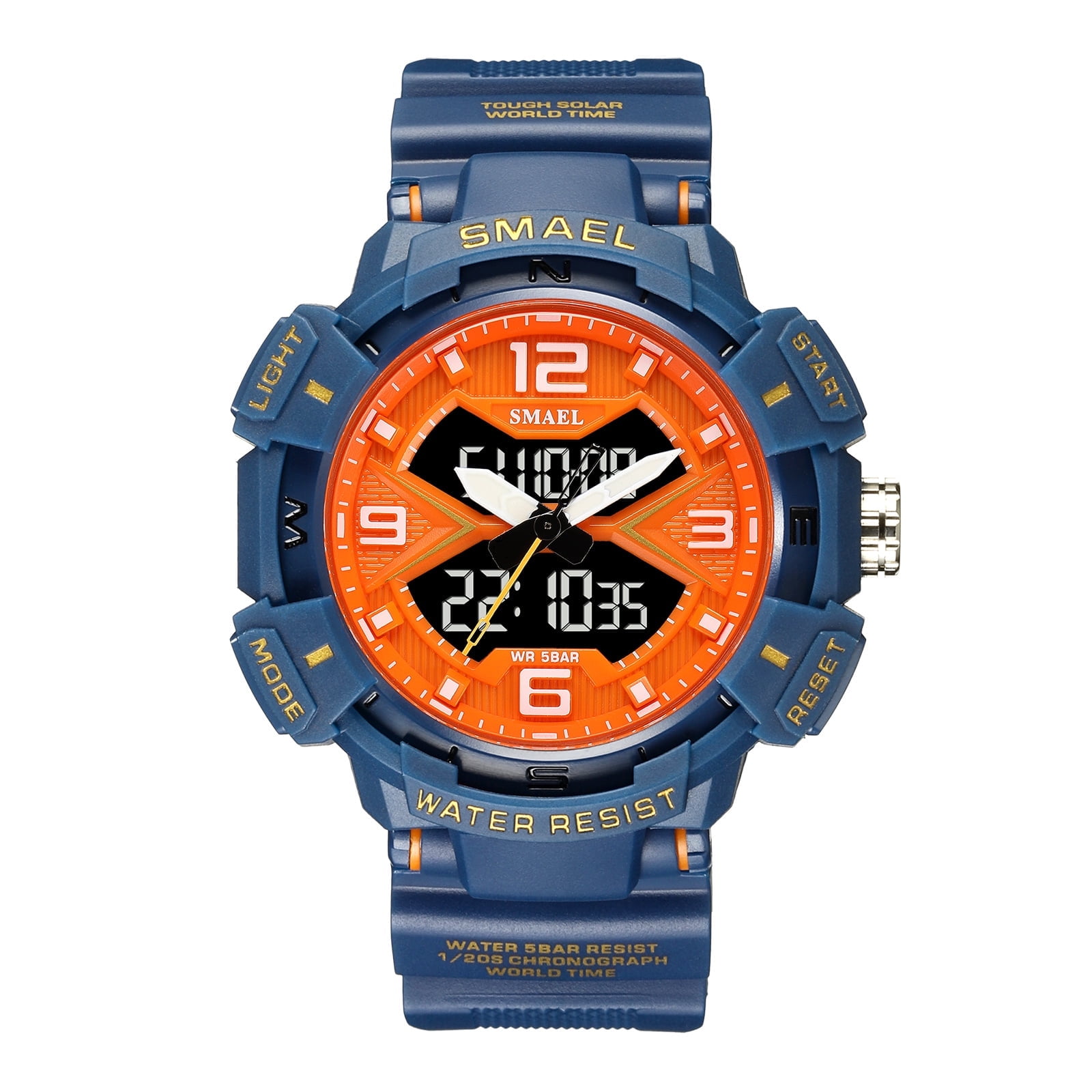 Findtime Men's Analog Sports Watch Military Watch Outdoor LED Stopwatch Digital Electronic Large Dual Display Waterproof Tactical Army Wrist Watches for Men