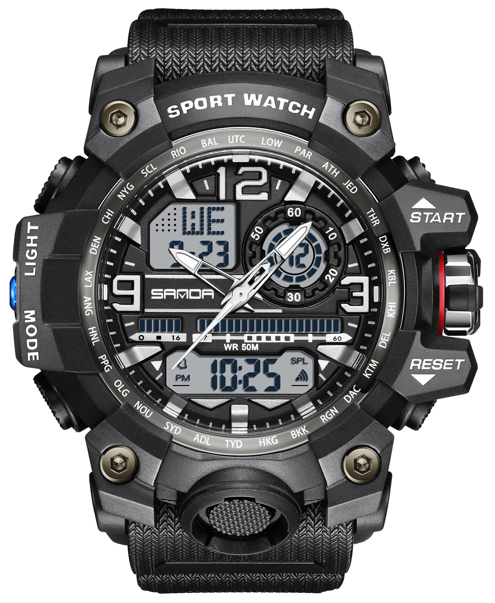 Findtime Mens Military Watch Sport Watches Waterproof Tactical Watch Outdoor Digital Watch Big Face Alarm Stopwatch LED Watch for Men Walmart