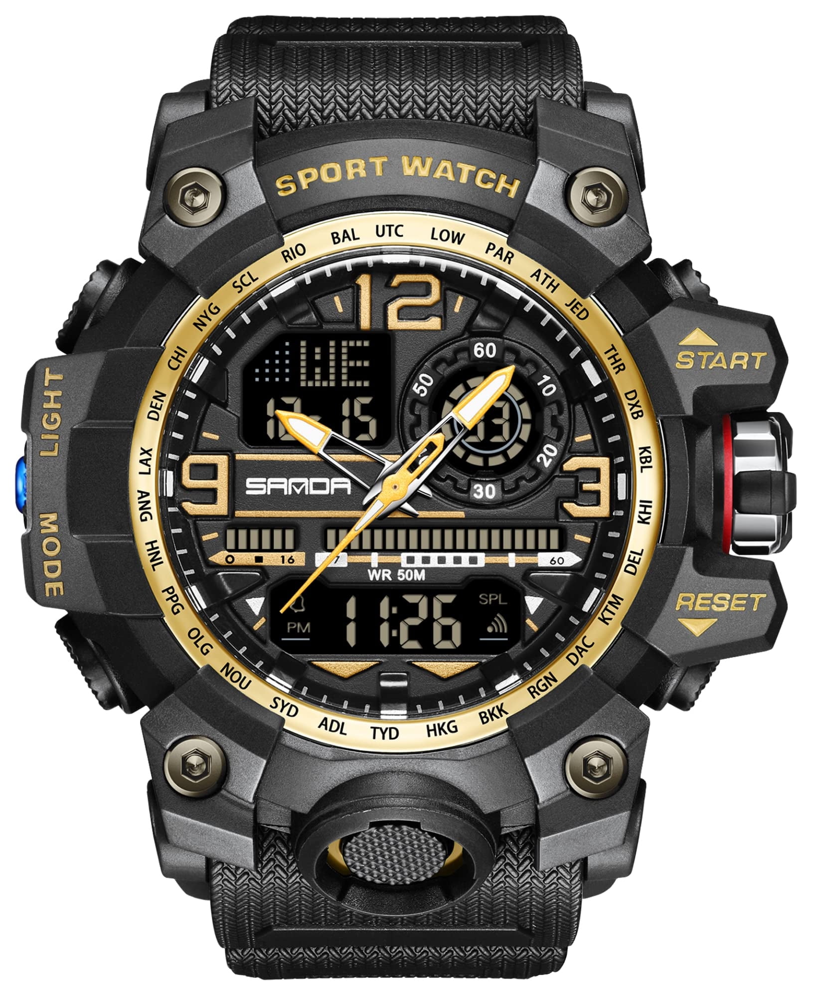 Findtime Digital Watches for Men│Skull Dial Waterproof Military Watch