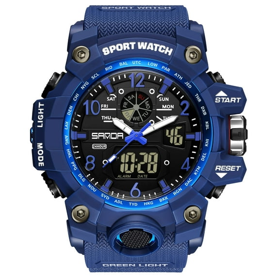 Findtime Mens Sport Watch Waterproof Watches Military Tactical Watch Outdoor Digital Watch Big Face Alarm Stopwatch LED Analog Watch for Men