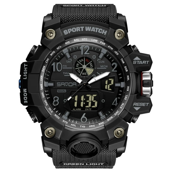 Findtime Mens Sport Watch Waterproof Watches Military Tactical Watch Outdoor Digital Watch Big Face Alarm Stopwatch LED Analog Watch for Men