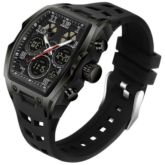 Findtime Mens Watches Square Rectangle Dial Watch for Men Waterproof White Relojes para Hombres Punk Cool Design Chronograph Luminous Silicon Strap