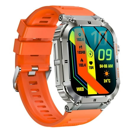 Findtime Military Smart Watch Outdoor Answer Make Calls 1.96" HD Screen Mens Smartwatch for Android iOS Phones Pedometer 400mAh Long Battery Life Fitness Watch