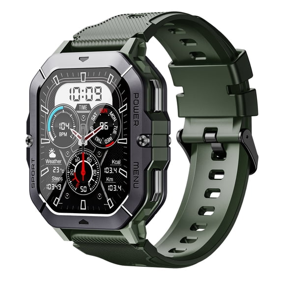 Findtime Military Smart Watch for Men (Answer/Make Calls), 2.02" HD Fitness Smart Watch for Android and iOS, 5ATM Waterproof Smartwatch