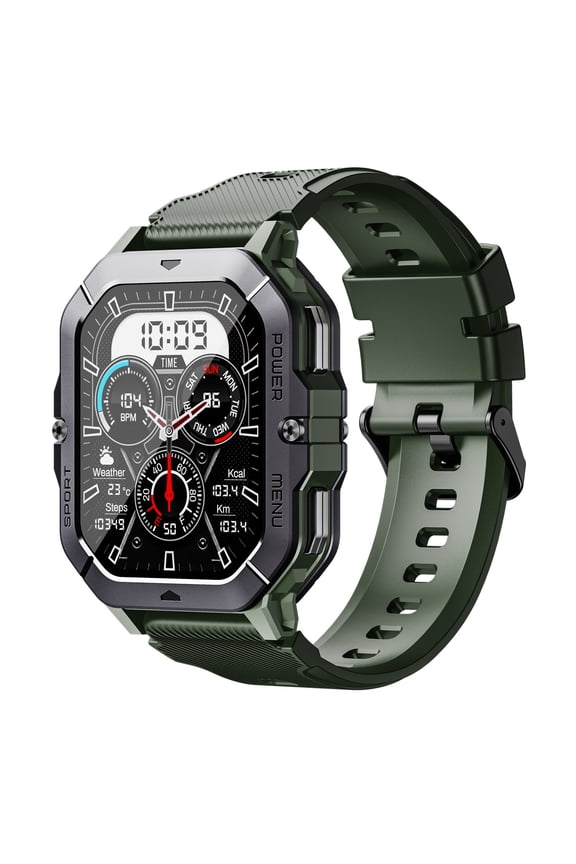 Military Smart Watch for Men (Answer/Make Calls), 2.02" HD Fitness Smart Watch for Android and iOS, 5ATM Waterproof Smartwatch