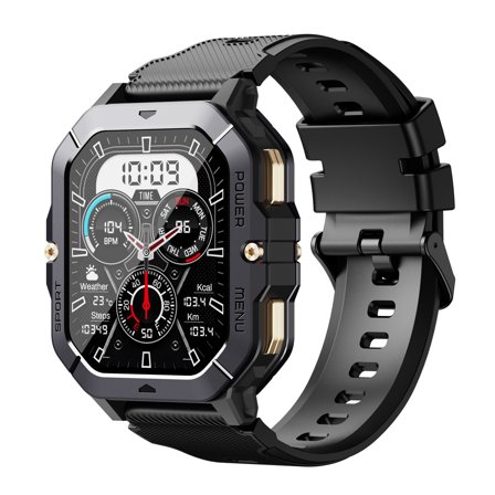 Military Smart Watch for Men (Answer/Make Calls), 2.02" HD Fitness Smart Watch for Android and iOS, 5ATM Waterproof Smartwatch