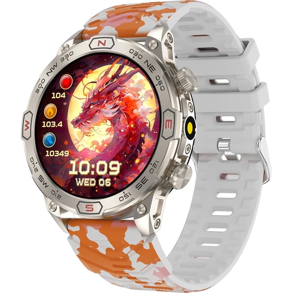 Findtime Outdoor Smartwatch for Men 1.43-inch AMOLED Touch Screen Running Watch for Men Military Watch Sports Watch for Men Compass altimeter Barometer Fitness Tracker