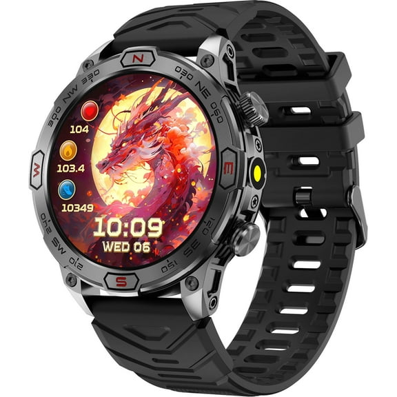 Findtime Outdoor Smartwatch for Men 1.43-inch AMOLED Touch Screen Running Watch for Men Military Watch Sports Watch for Men Compass altimeter Barometer Fitness Tracker