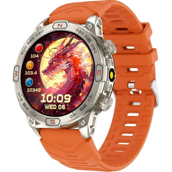 Findtime Outdoor Smartwatch for Men 1.43-inch AMOLED Touch Screen Running Watch for Men Military Watch Sports Watch for Men Compass altimeter Barometer Fitness Tracker