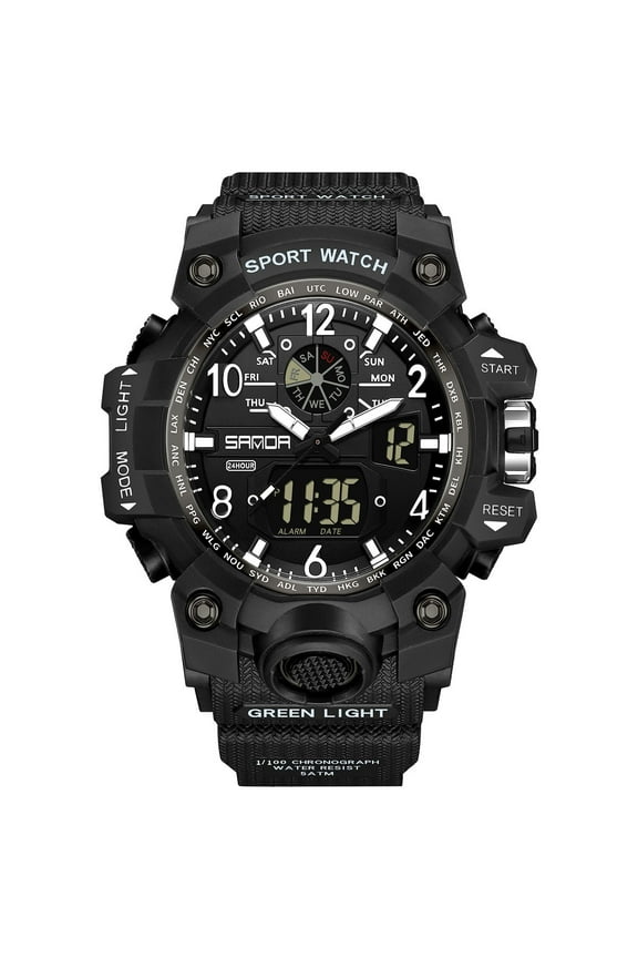 Women’s Digital Watch Waterproof Sport Watch Analog Wristwatch Military Tactical Watches LED Luminous Alarm Stopwatch Dual Time Wrist Watches