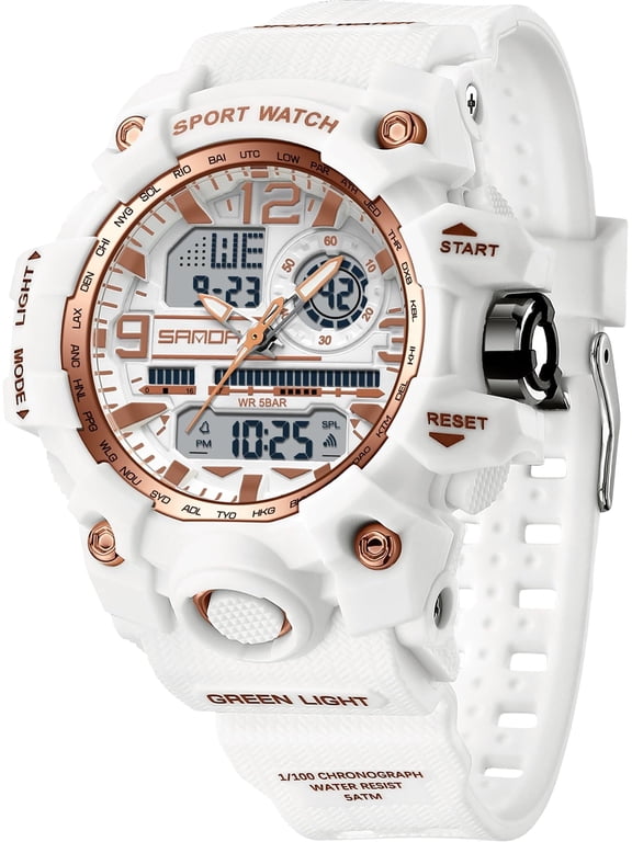 Women's Sport Watch Digital Waterproof Watches Military Watches Analog Outdoor Wrist Watch LED Luminous Alarm Stopwatch Dual Time Wristwatch