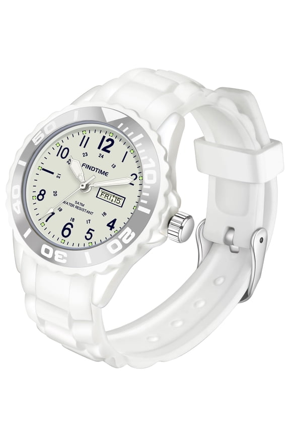Women's Watch Waterproof Nurse Watch Sport Analog Wrist Watches Small Simple Casual Ladies Watch Date Wristwatch Silicone Watch with Second Hand