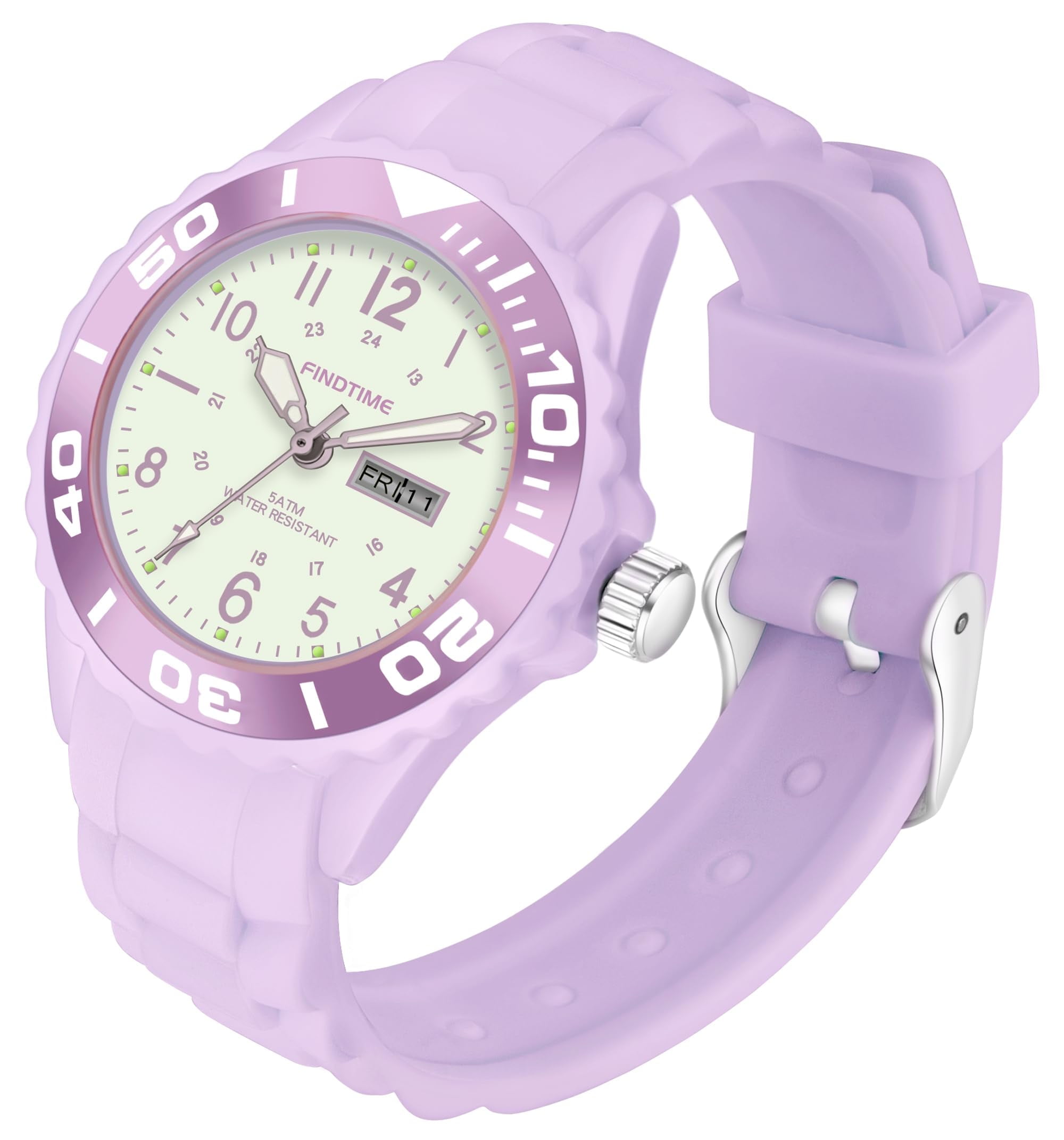 Findtime Orologio Casual Uomo FTSHLSA61D57: Cronografo Digitale Analogico, 5 ATM, Retroilluminazione LED, Doppio Fuso Orario, Cinturino In Silicone - 3