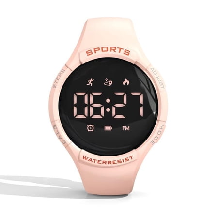 Findtime Womens Fitness Tracker Pedometer Watch Step Counter Calorie Distance 5ATM Waterproof Teens Watch Alarm Digital Ladies Fitness Watch Sport Girls