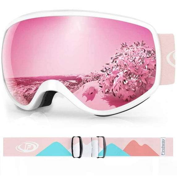 Findway Kids Ski Goggles, Anti-Fog Child Snowboard Goggles for Boys Girls Toddler 3-8 Years Old