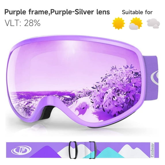 Findway Kids Ski Goggles, Anti-Fog Child Snowboard Goggles for Boys Girls Toddler 3-8 Years Old