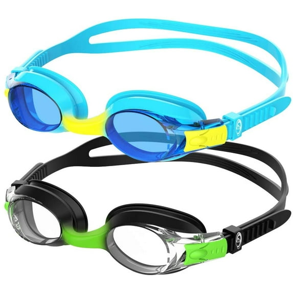 Findway Kids Swim Goggles, 2 Pack Kids Swimming Sport Goggles No Leaking Youth Girls Boys for Age 4-16
