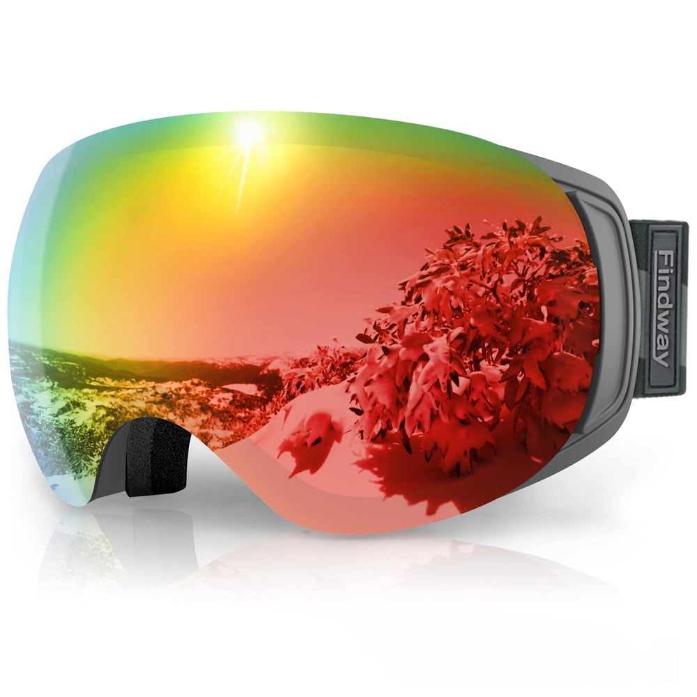 ZIONOR x Ski Snowboard Snow Goggles OTG Design for Men & Women with Spherical Detachable Lens UV Protection Anti-Fog