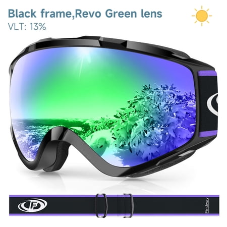 Findway Ski Goggles Over Glass, 100% UV Protection OTG Snow/Snowboard Goggles for Women, Men & Youth, Adult