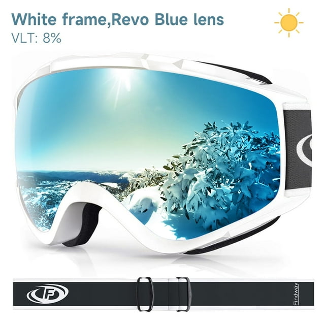 Findway Ski Goggles Over Glass, 100 UV Protection OTG Snow/Snowboard