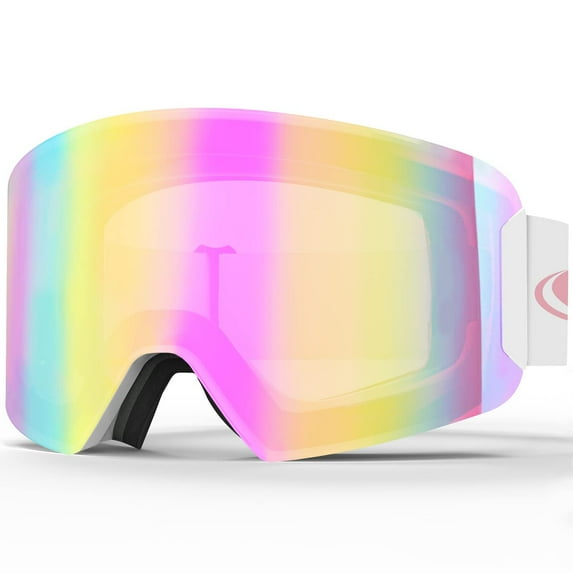 Findway Ski Goggles, Snowboard Goggles for Men Women, 100% UV Protection OTG Anti-Fog Wind Resistance Snow Goggles for Glasses Wearers, Adult Ski Goggles for Skiing/Skating/Snowmobile