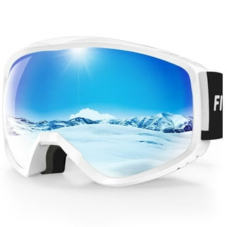 Aptoco Ski Goggles Frameless Anti-Fog Over Glasses Snowboard Goggles with  UV Protection Windproof Helmet Compatible Dual Lens Goggles for Skiing 