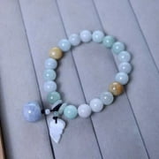 TIANTUTUTEC Fine 100% Natural Jade Jadeite Women Buddha Beads Bracelet