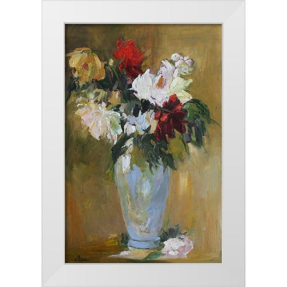 Fine, Alexi 11x14 White Modern Wood Framed Museum Art Print Titled - Flower Power Vase
