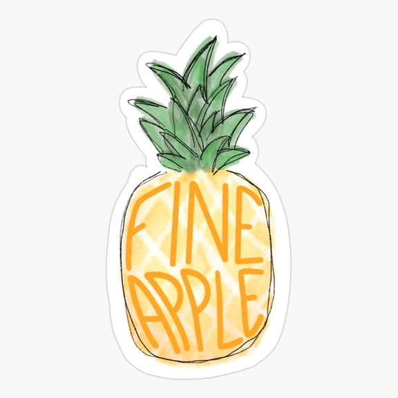 “Fine”Apple Er, Phone Decal Water Bottle Stickers Car Decals, Funny Birthday Gift