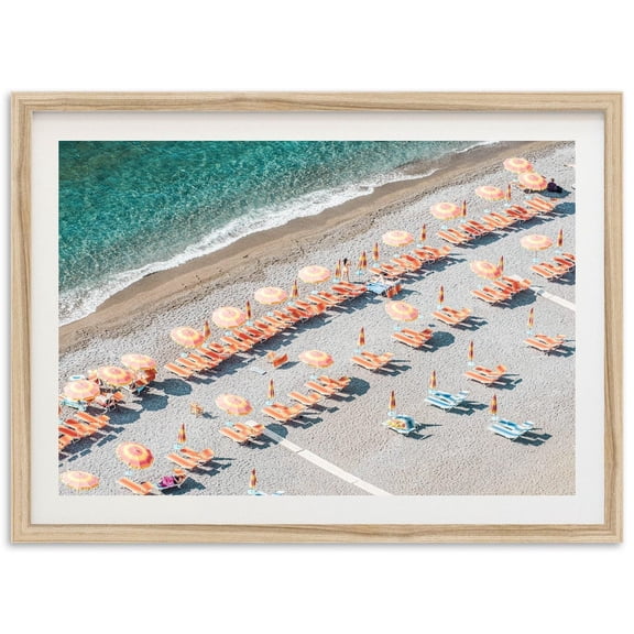 Fine Art Beach Umbrellas Print Coastal Wall Decor, Amalfi Coast, Italy Beach Photography Print, Beach Umbrellas Wall Art Wall Art, Modern Wall Decor, 8x12 UNFRAMED