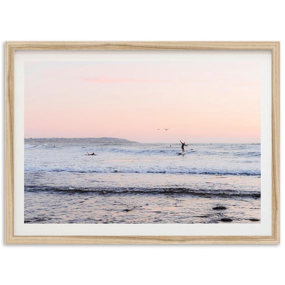 Fine Art California Surf Print Coastal Wall Art, San Diego Beach Photography Print, Vintage Beach Photography, Pink Coastal Decor Wall Art, Modern Wall Decor, 24x36 UNFRAMED