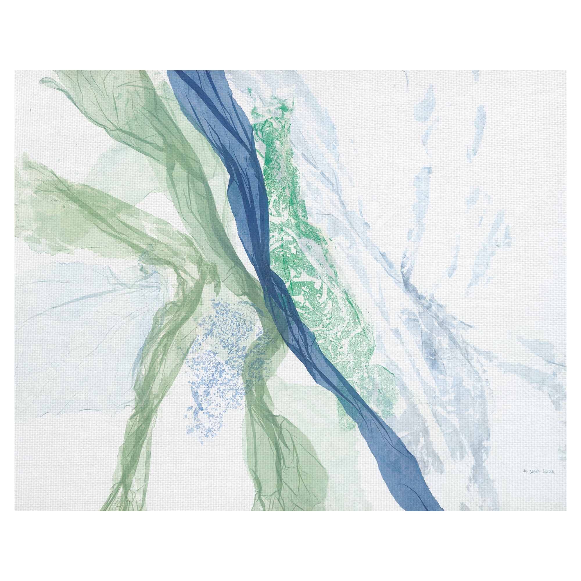 Fine Art Canvas Beach Glass Blue & Green Abstract by Jan Sullivan Fowler Canvas Art Print