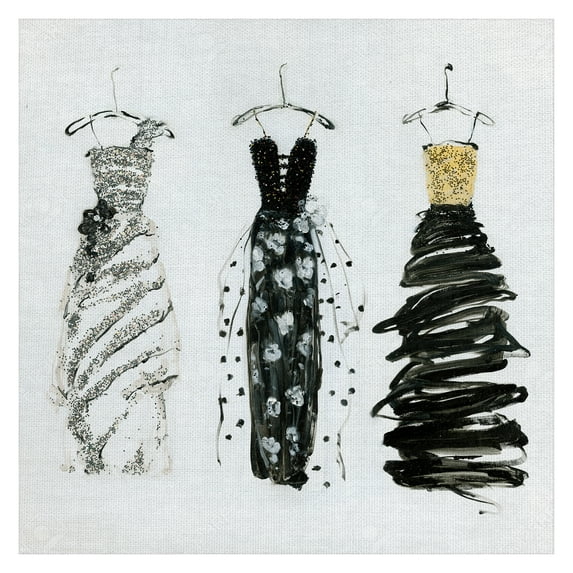 Fine Art Canvas Bling Night Out II Dresses by Sally Swatland