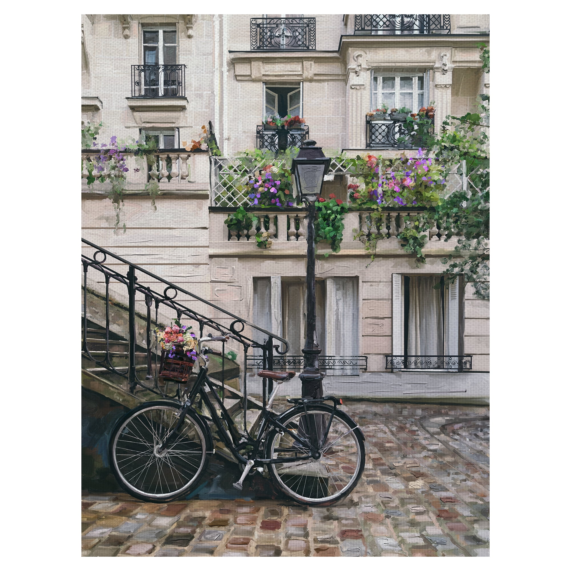 Fine Art Canvas Casa Mia Bicycle & Building by Studio Arts Canvas Art Print