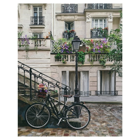 Fine Art Canvas Casa Mia Bicycle & Building by Studio Arts Canvas Art Print