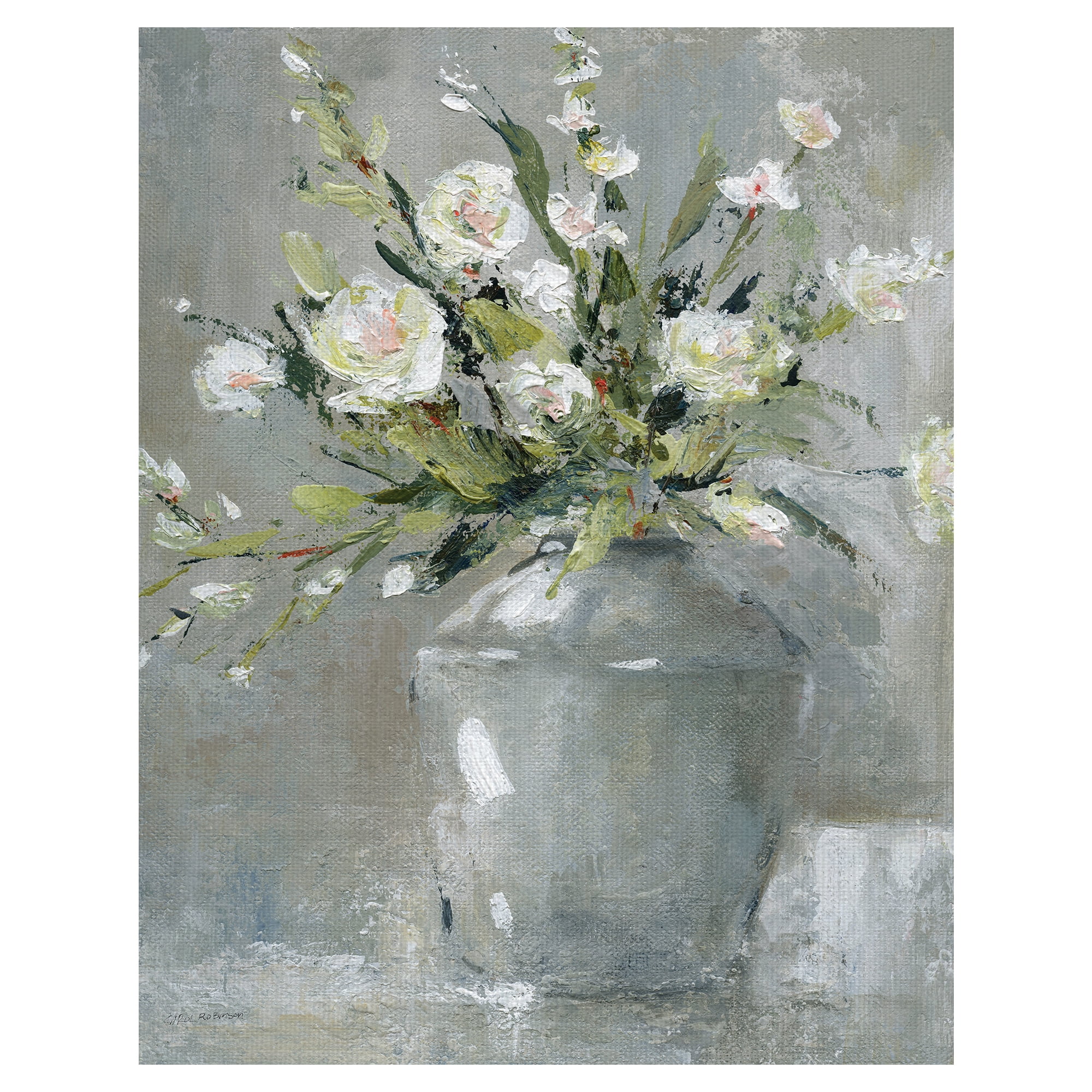 Fine Art Canvas Country Bouquet II White Flowers in Vase by Carol Robinson Canvas Art Print