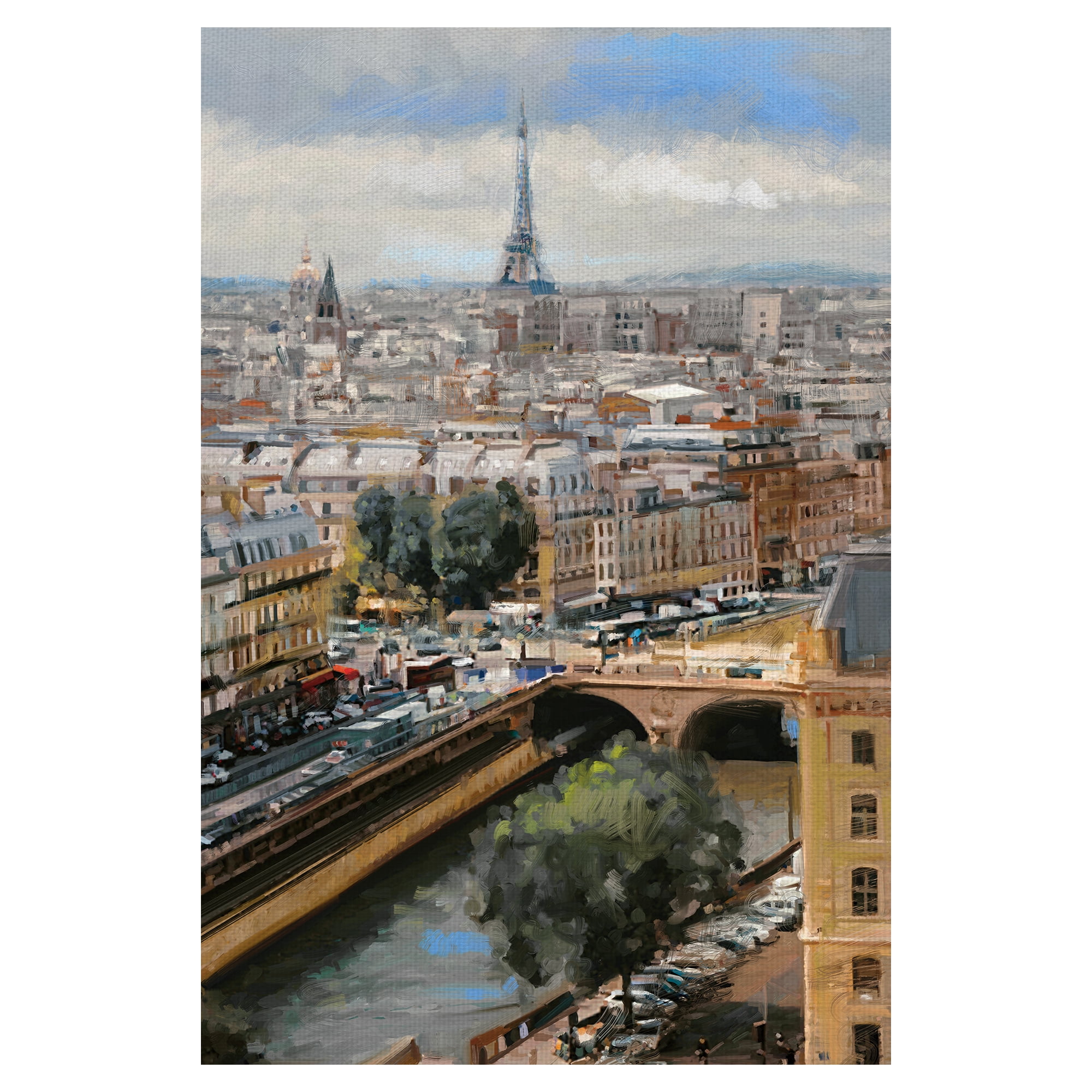 Fine Art Canvas Daybreak Paris Skyline by Studio Arts Canvas Art Print