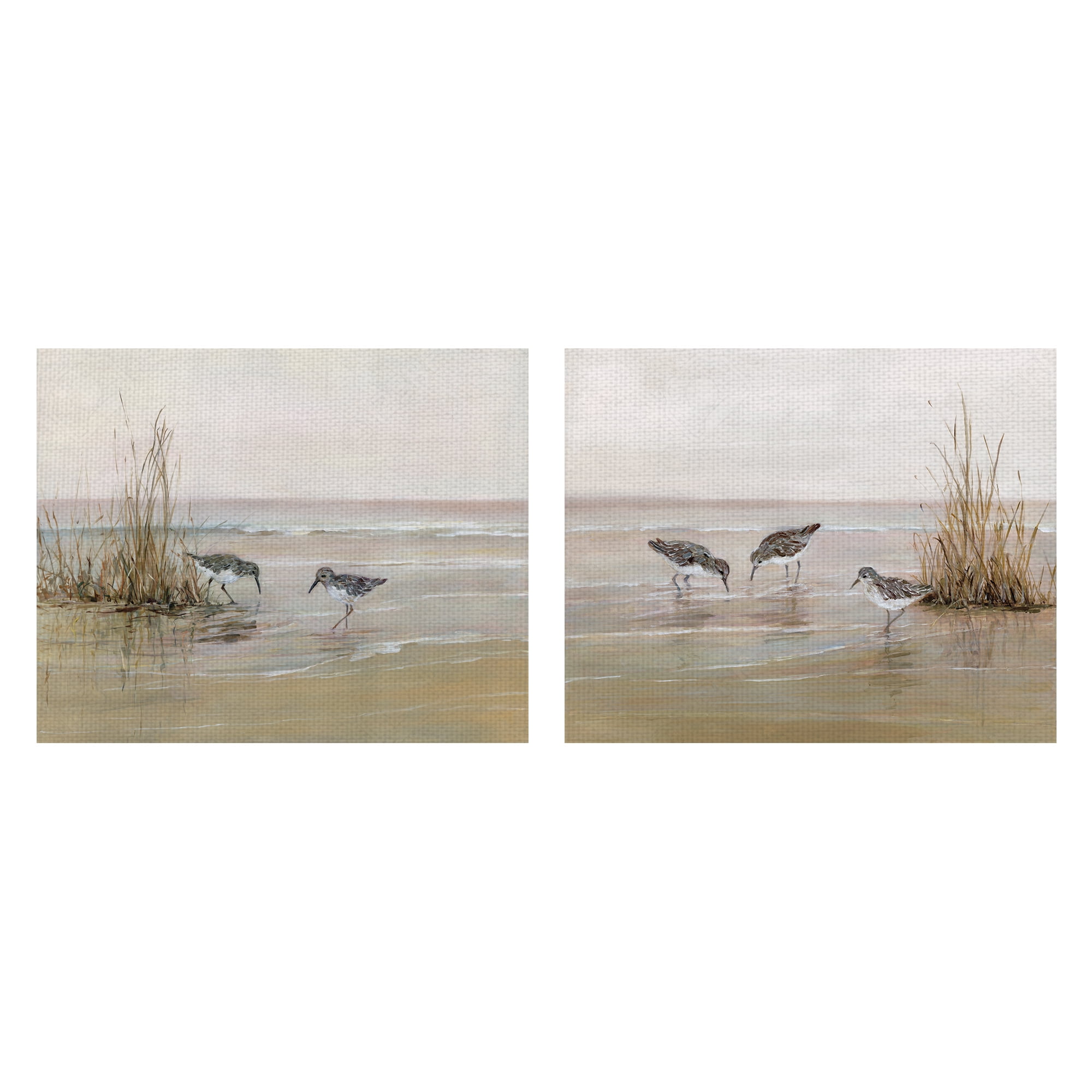 Early Risers Sandpiper Ocean Birds Canvas Art Set