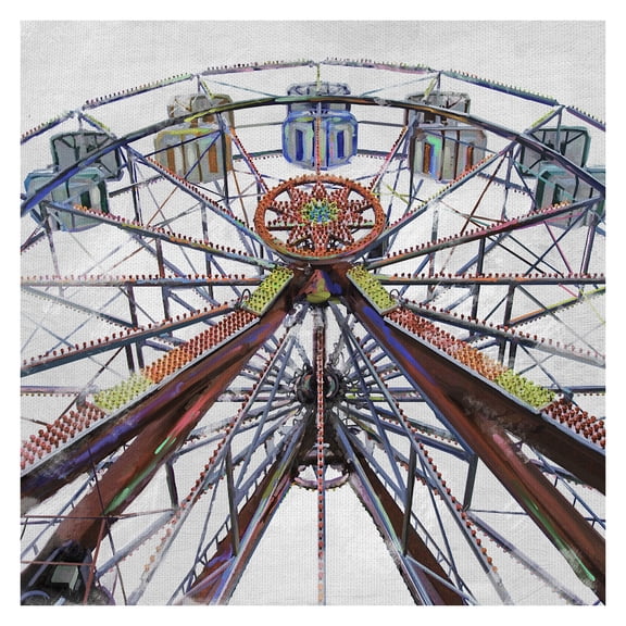 Fine Art Canvas Freewheeling Light Ferris Wheel by Studio Arts Canvas Art Print