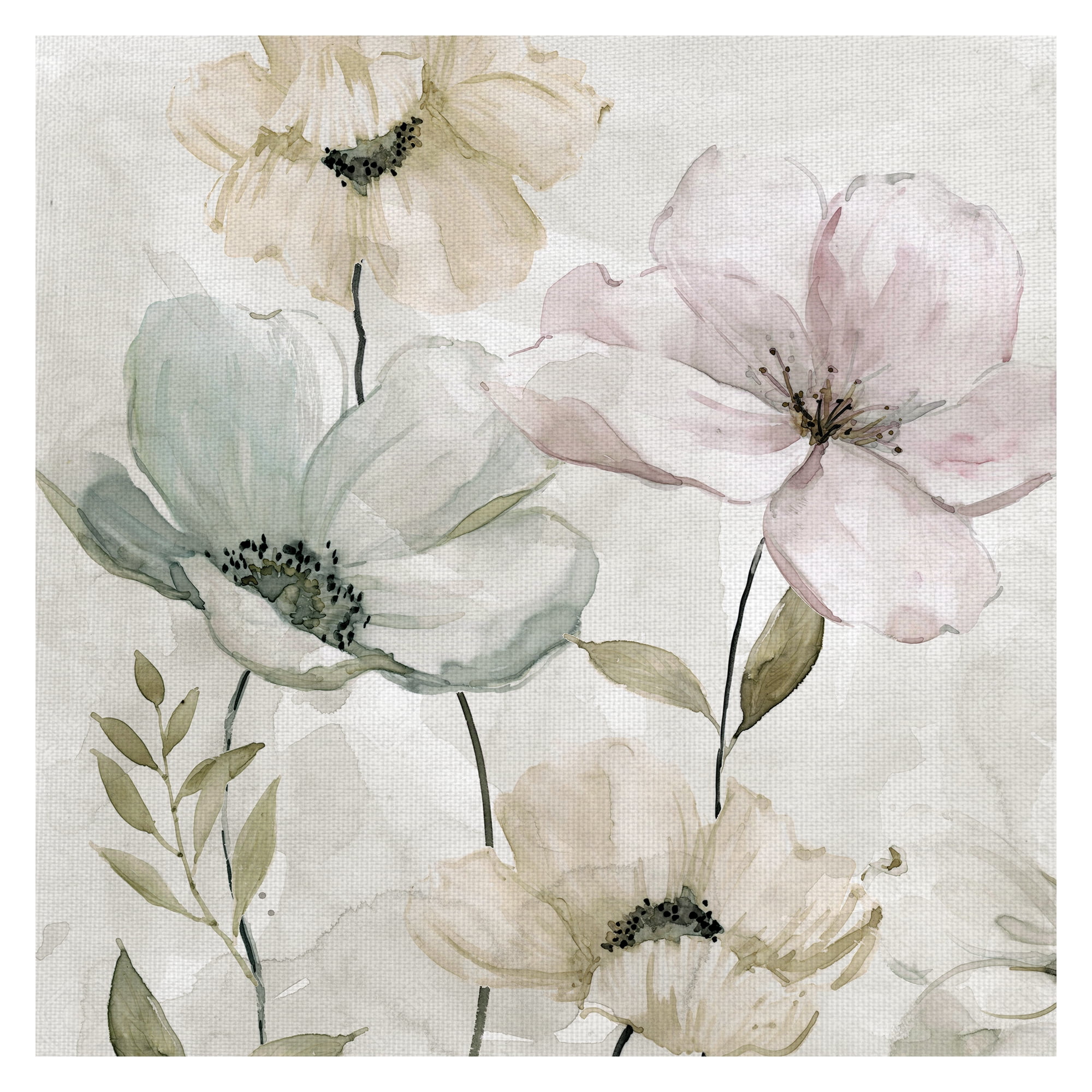 Fine Art Canvas Garden Grays Detail I Anemones by Carol Robinson Canvas Art Print