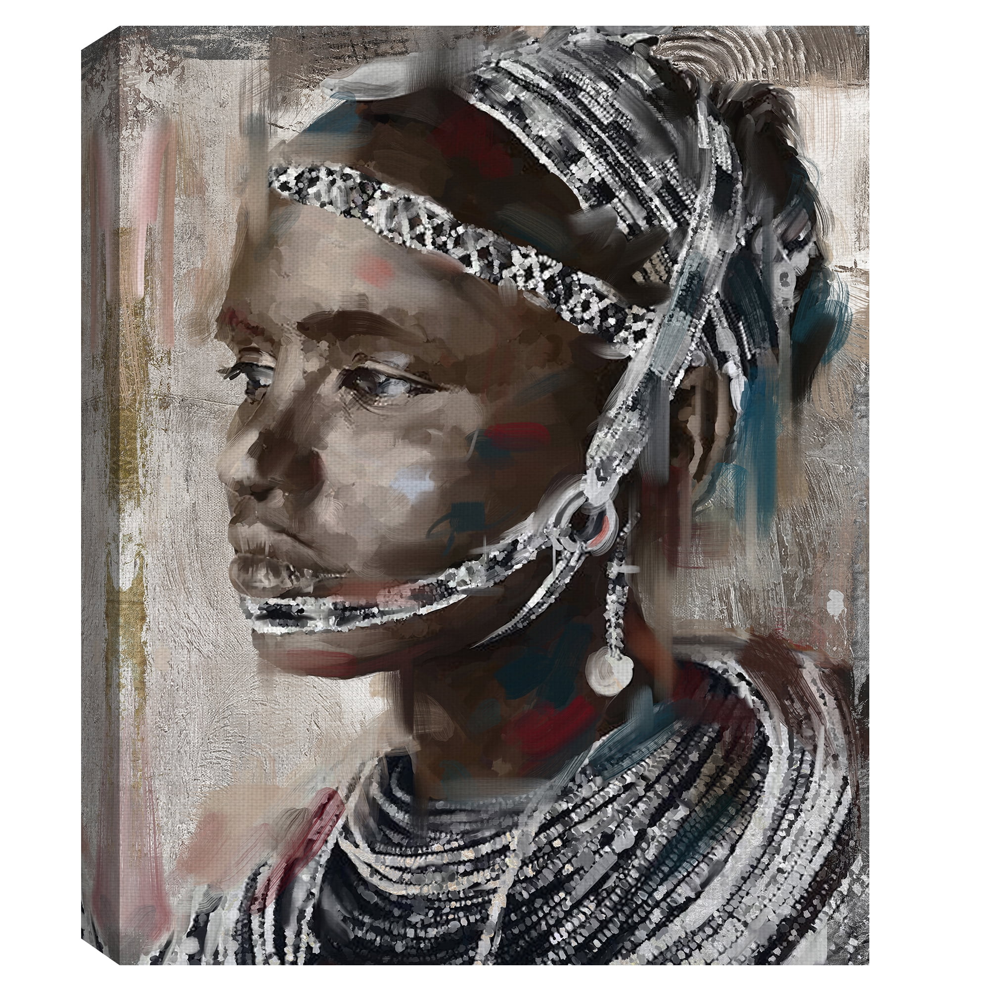 Fine Art Canvas Heritage II African Portrait by Maggie Davis Canvas Art Print