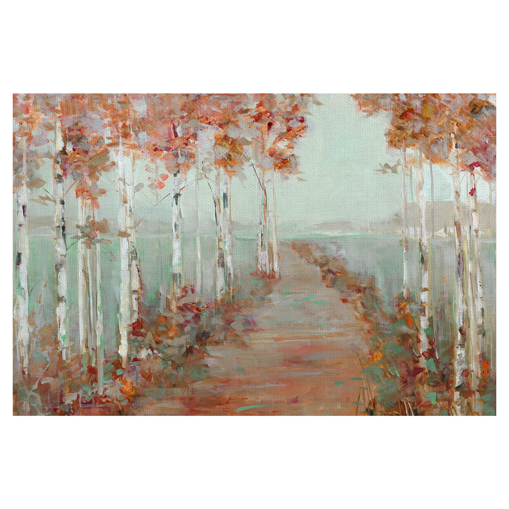 Autumn Forest Pathway Landscape Canvas Art for Kids Room