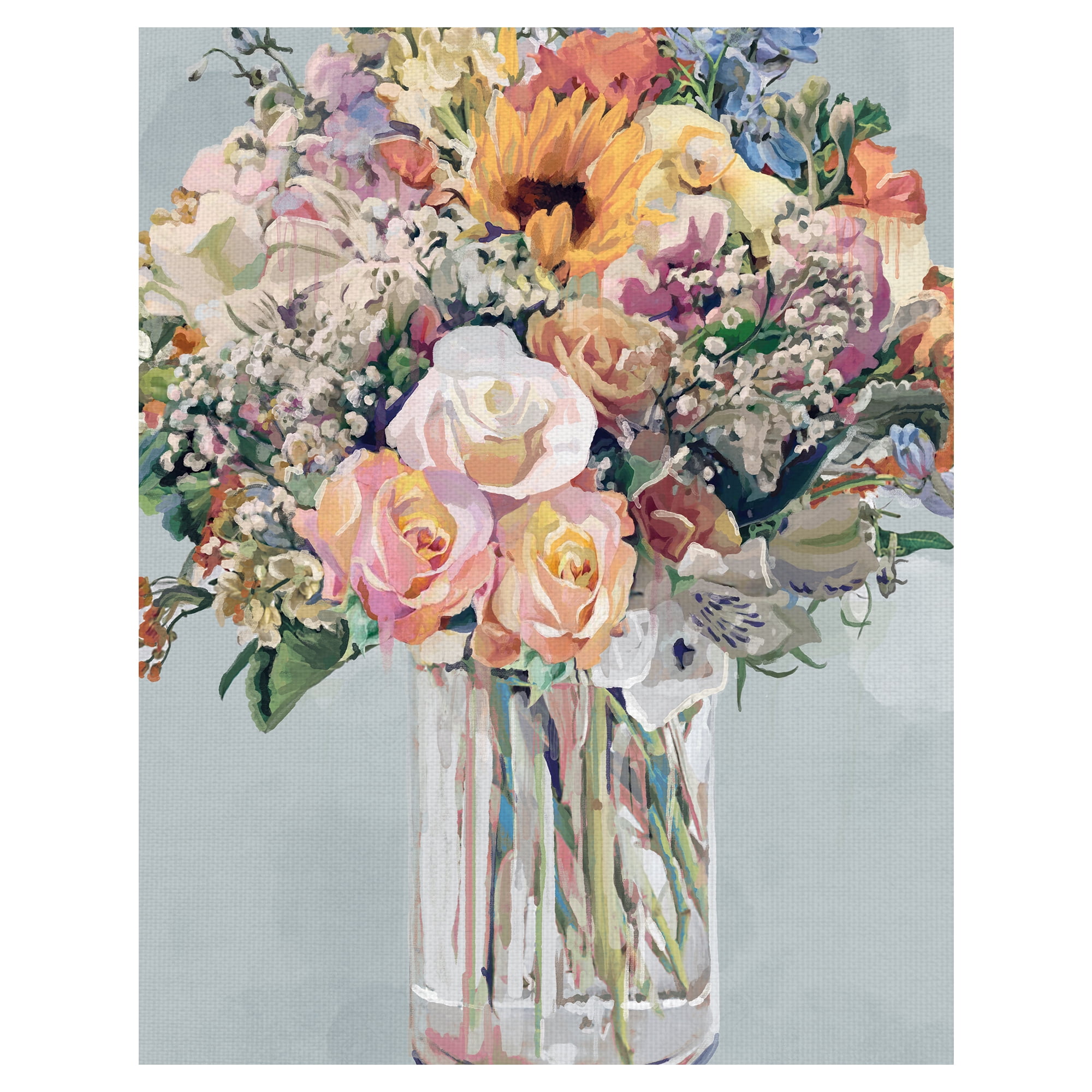 Fine Art Canvas Mazzo di Fiori Soft Assorted Flower Bouquet by Studio Arts Canvas Art Print