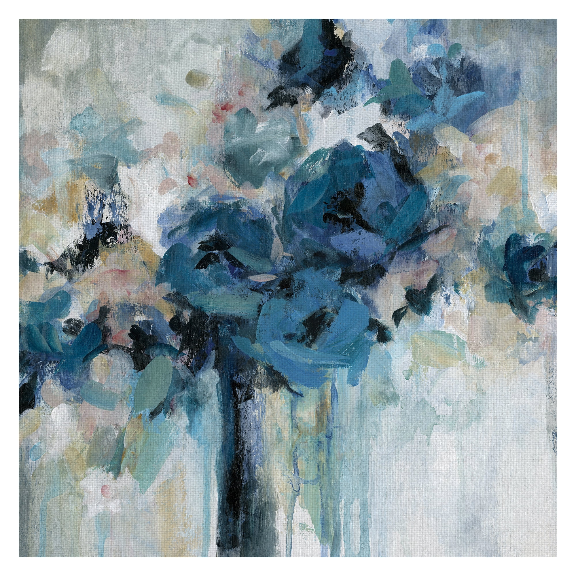 Fine Art Canvas Midnight Splash Blue Flowers by Carol Robinson Canvas Art Print